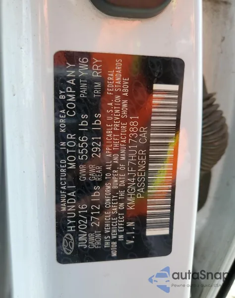 2017 Genesis G80 Ultimate из США, поврежденный, VIN KMHGN4JF7HU173881